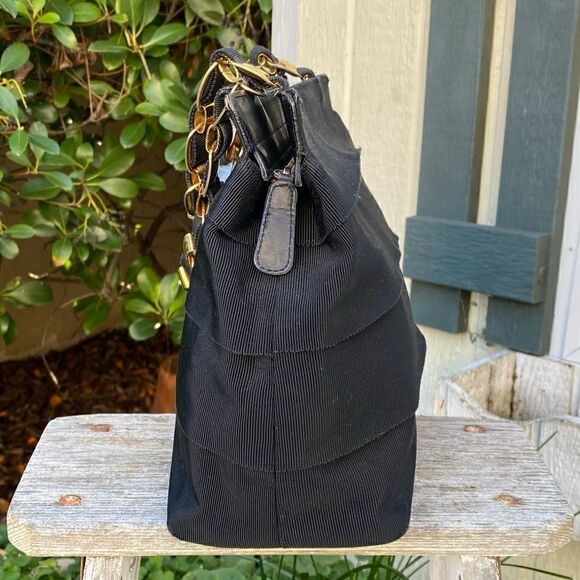 SALVATORE FERRAGAMO Leather Trim Layered Nylon Top Handle Bag. EUC! - Picture 5 of 13